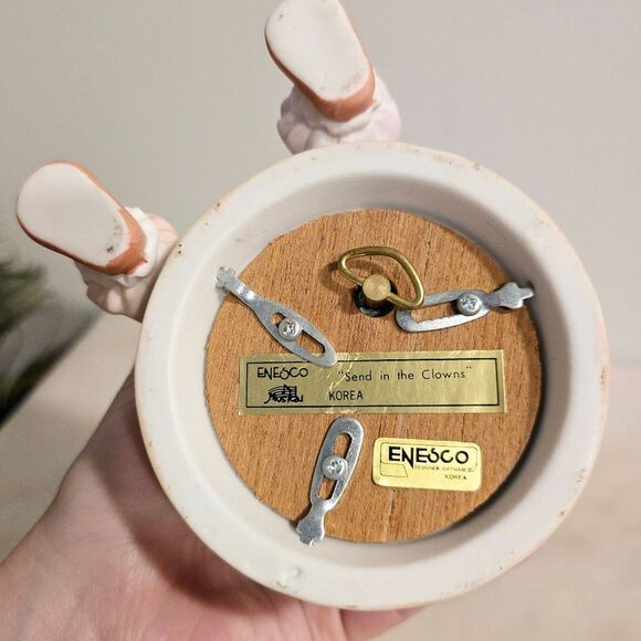 Vintage Enesco Sad Clown Music Box plays Send in the Clowns dated 1983 Korea - Picture 6 of 7